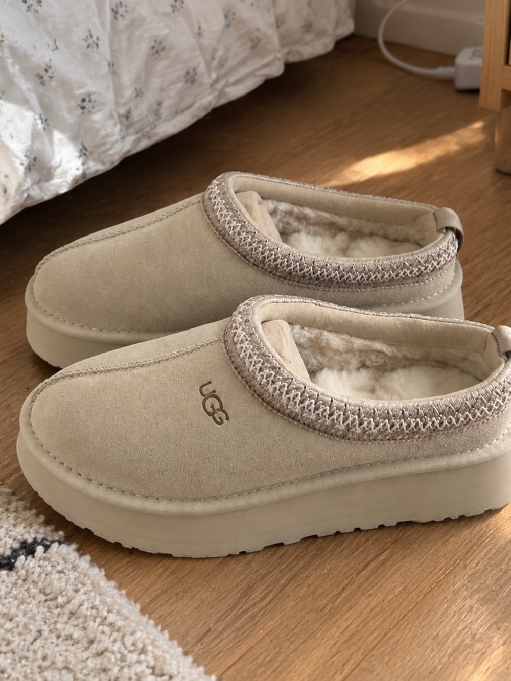 UGG Women's Tasman Slip-On Shearling Lined Slippers — Chestnut